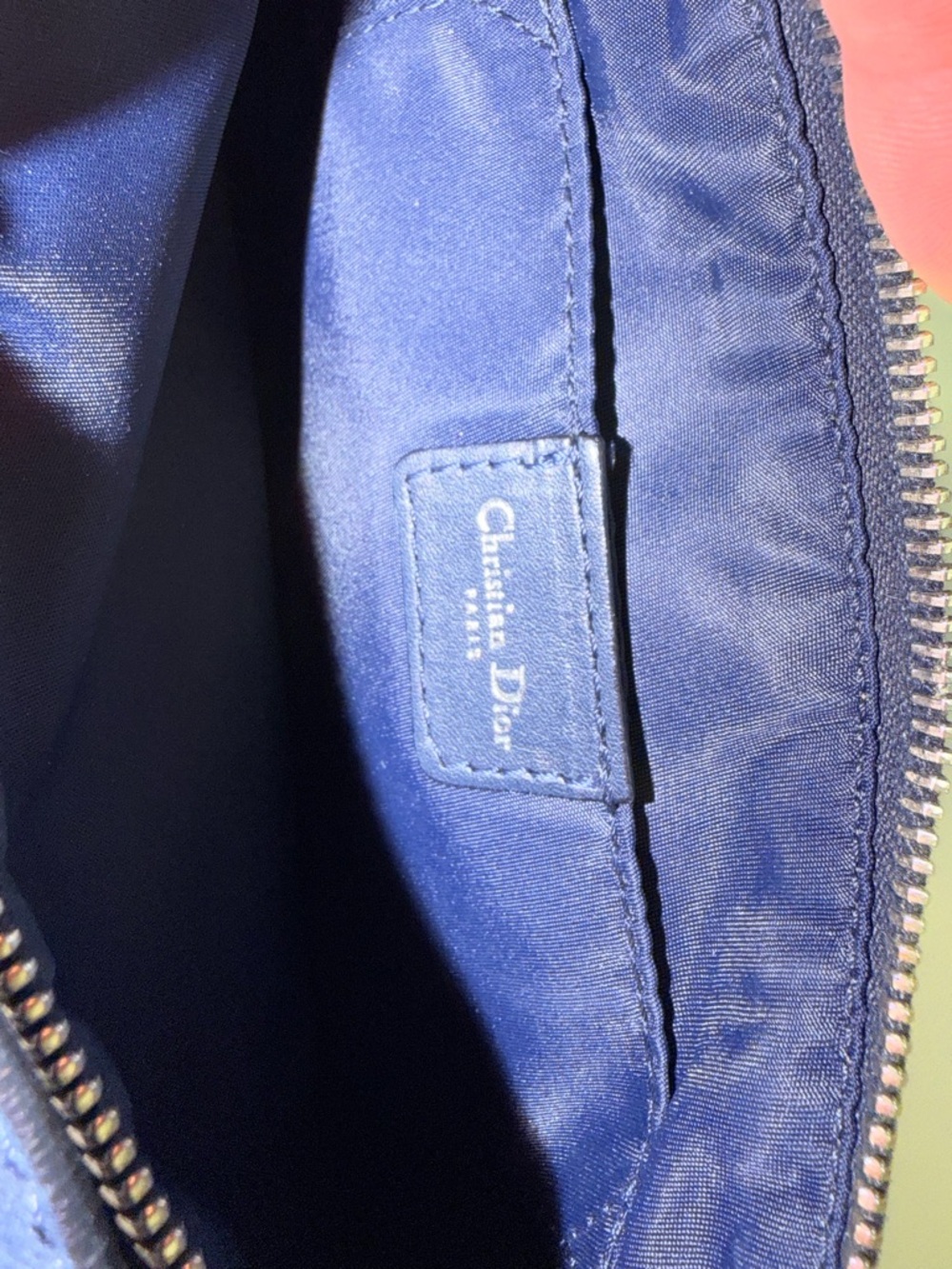 Christian Dior Diorissimo Monogram Shoulder Bag w/ D Charm | Authentic|Navy - Picture 5 of 7